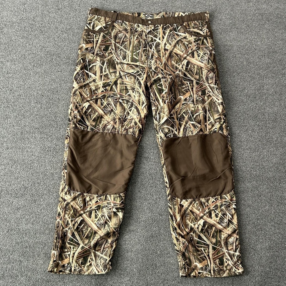 Drake Pants Mens 2XL Camo Fleece Lined Snow Hunting Waterfowl Mossy Oak Blades